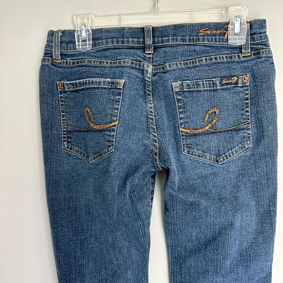 Seven 7 For All Mankind Boot Cut Denim Jean Womens 29 x  33" Y2K  Med Wash - Picture 6 of 12